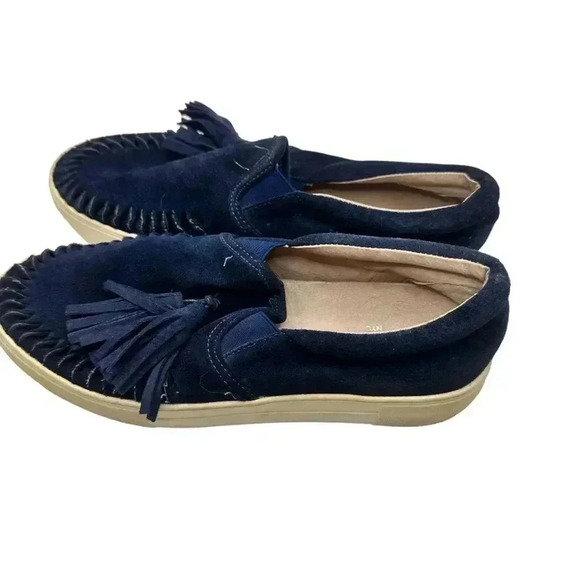 J Slide Shoes‎ J/Slides Aztec Navy Blue Platform Leather Slip-On Sneakers Size 6 - Picture 6 of 10